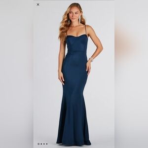 Windsor Midnight Blue Strapless Gown